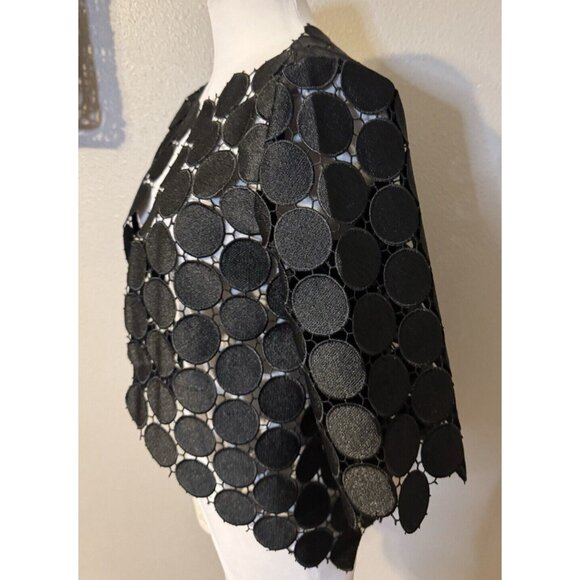 Anthropologie Iren Klairie Black Lace Jacket Top 36 US 4 Cut Out Circles NWT - Picture 4 of 13